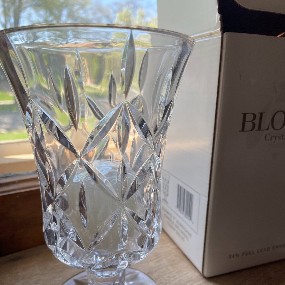 Vintage Crystal Vase & Votive still BRAND NEW w/box. 24% Full Lead Block Crystal - Picture 3 of 8